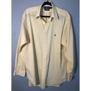 Ralph Lauren Yarmouth Shirt Mens 16.5-35 Yellow Button Down Long Sleeve